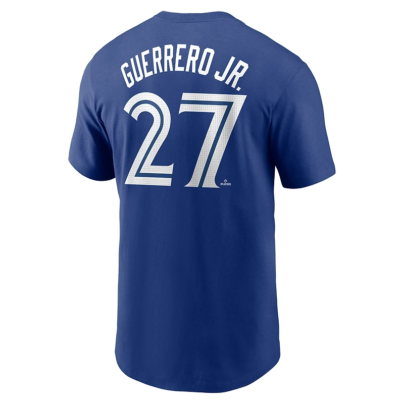 T-shirt Nike pour homme avec nom et numéro de Vladimir Guerrero Jr. Royal Toronto Blue Jays Fuse
