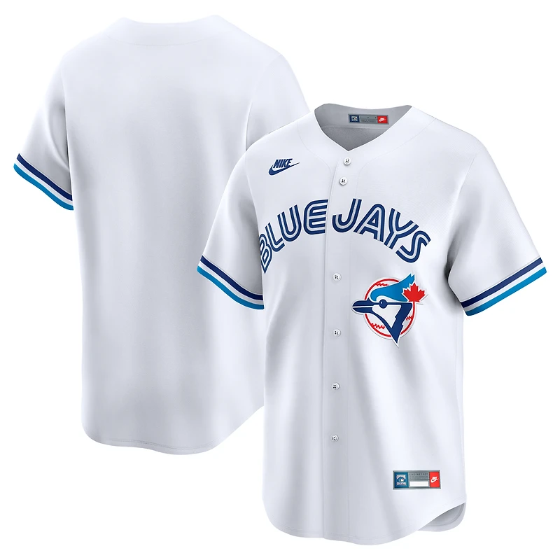 Maillot Nike blanc pour homme des Blue Jays de Toronto, collection Cooperstown, édition limitée