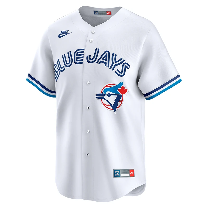 Maillot Nike blanc pour homme des Blue Jays de Toronto, collection Cooperstown, édition limitée