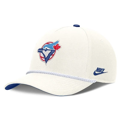 Casquette ajustable Nike blanche Toronto Blue Jays Cooperstown Collection Rise pour homme