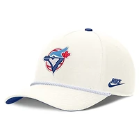 Casquette ajustable Nike blanche Toronto Blue Jays Cooperstown Collection Rise pour homme