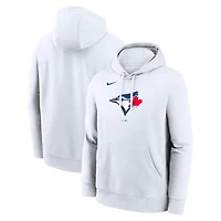 Sweat à capuche Nike blanc pour homme avec logo des Blue Jays de Toronto