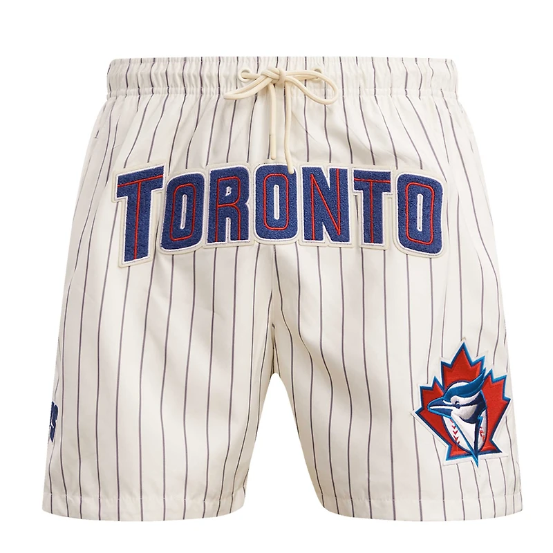 Short tissé classique rétro à fines rayures crème Pro Standard des Blue Jays de Toronto pour hommes