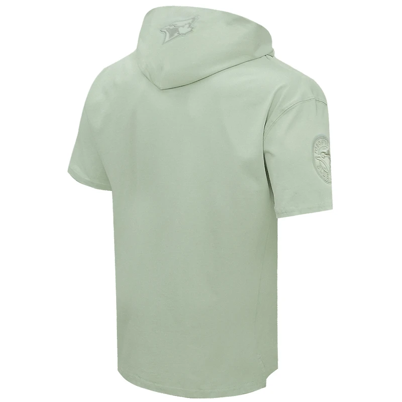 Men's Pro Standard Light Green Toronto Blue Jays Neutral Short Sleeve Pullover Hoodie
