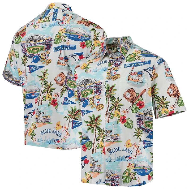 Chemise boutonnée Scenic des Blue Jays de Toronto Reyn Spooner pour homme, blanc