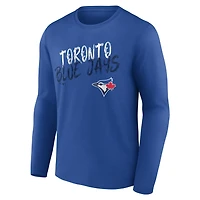 T-shirt à manches longues personnalisé avec nom et numéro des Blue Jays de Toronto pour hommes