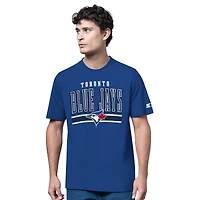 Ensemble de deux t-shirts à manches longues et courtes Starter pour hommes, gris chiné/bleu royal, Blue Jays Toronto