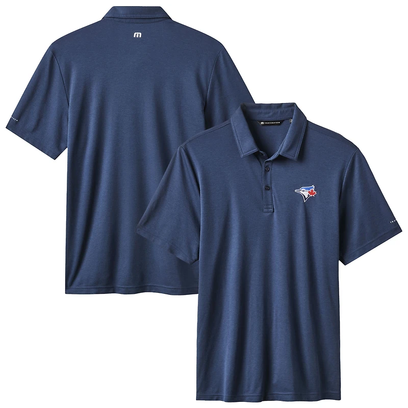 Men's TravisMathew Navy Toronto Blue Jays Playoff Pitch Tri-Blend Polo