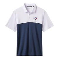 Polo tri-blend blanc/bleu marine TravisMathew pour homme, motif Home Run Leader des Blue Jays de Toronto