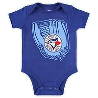 Newborn & Infant Royal/Powder Blue/White Toronto Blue Jays Minor League Player Three-Pack Bodysuit Set