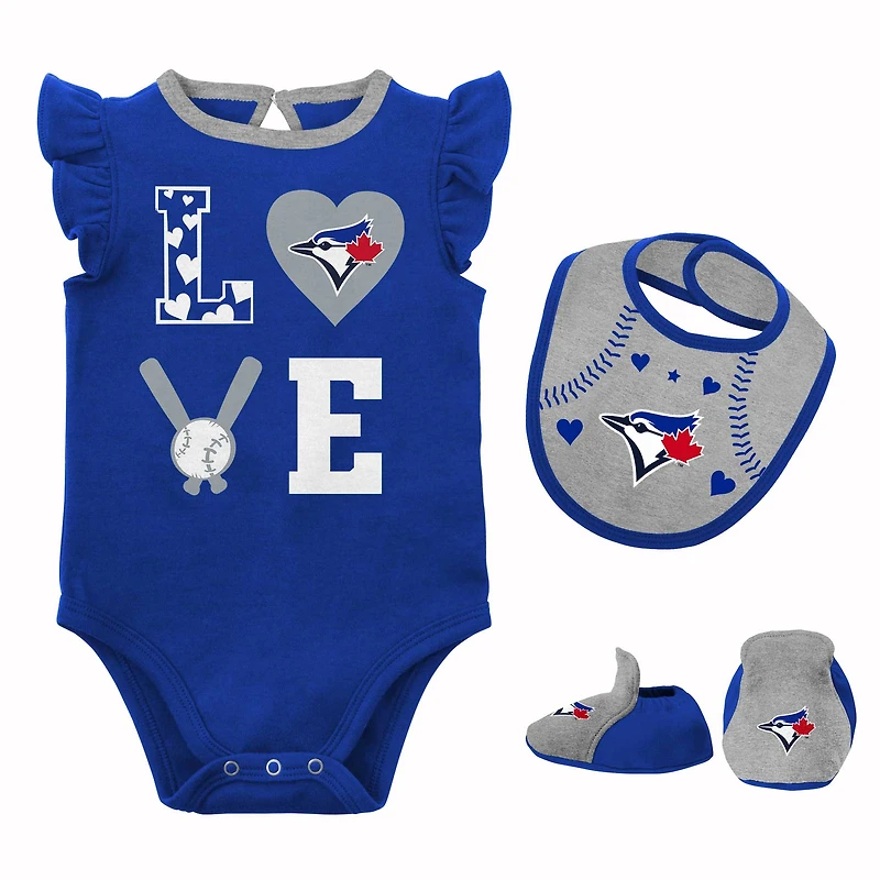 Nouveau-né et bébé Bleu Toronto Blue Jays Love of Baseball - Body Bib & Bootie Set