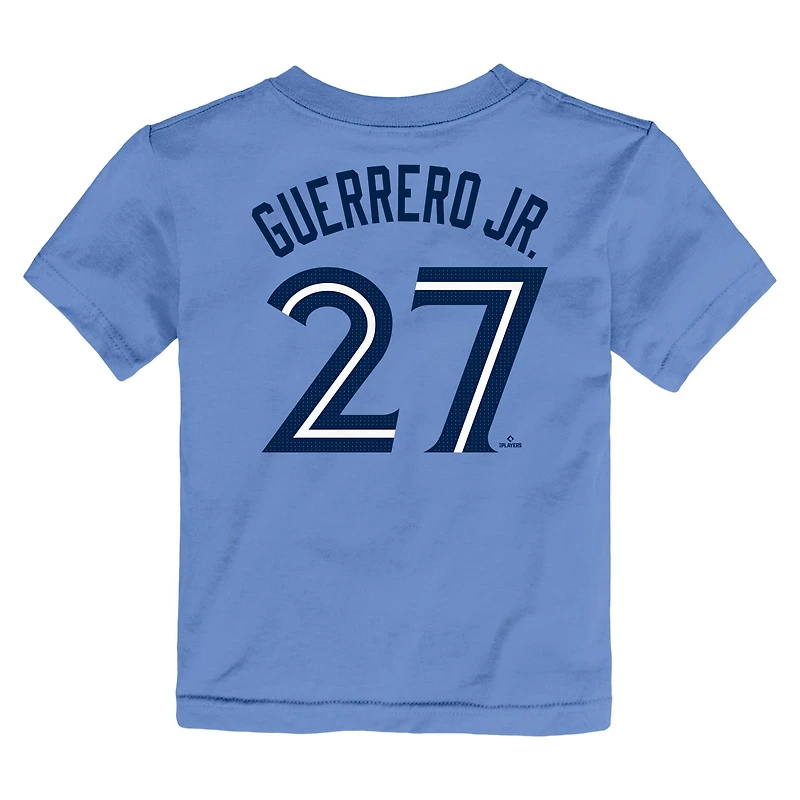 T-shirt Nike Vladimir Guerrero Jr. pour enfants d'âge préscolaire, bleu poudre, nom et numéro des Blue Jays de Toronto