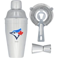 The Memory Company Ensemble shaker, passoire et doseur en acier inoxydable des Blue Jays de Toronto