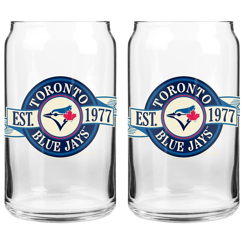 The Sports Vault Toronto Blue Jays 16 oz. Two-Pack Can Glass Set