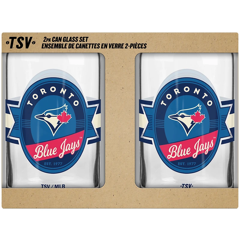 The Sports Vault Toronto Blue Jays 2 pièces 16 oz. Peut Verre Ensemble