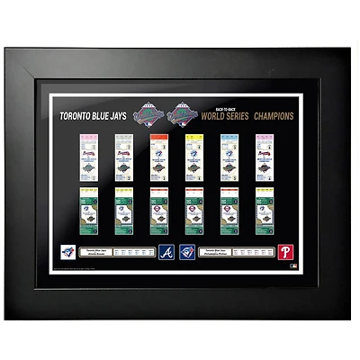 Toronto Blue Jays - 18'' x 24'' 1992 & 1993 Ticket to History Framed Photo