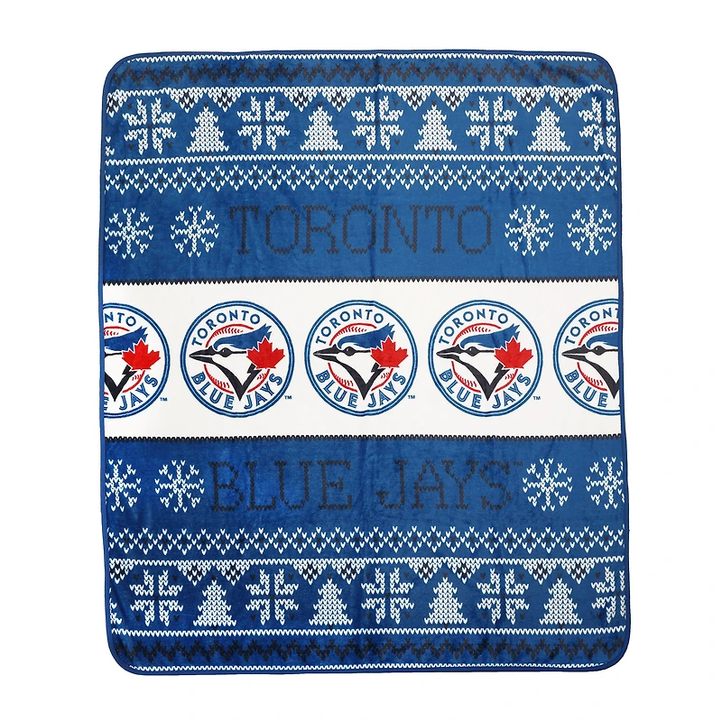 Toronto Blue Jays 2-Pack 50" x 60" Holiday Throw Blanket and Cushion Set