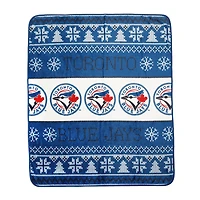 Toronto Blue Jays 2-Pack 50" x 60" Holiday Throw Blanket and Cushion Set