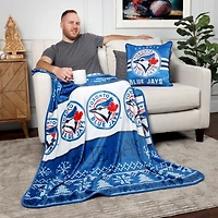 Toronto Blue Jays 2-Pack 50" x 60" Holiday Throw Blanket and Cushion Set