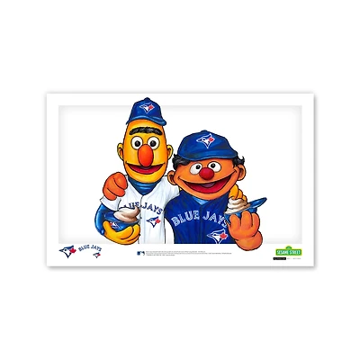 Affiche imprimée de Bert et Ernie des Blue Jays de Toronto, 11 x 17 pouces, Rue Sésame