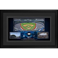 Collage panoramique encadré des Blue Jays de Toronto (10" x 18") avec une balle de baseball utilisée lors du match - Édition limitée à 500 exemplaires