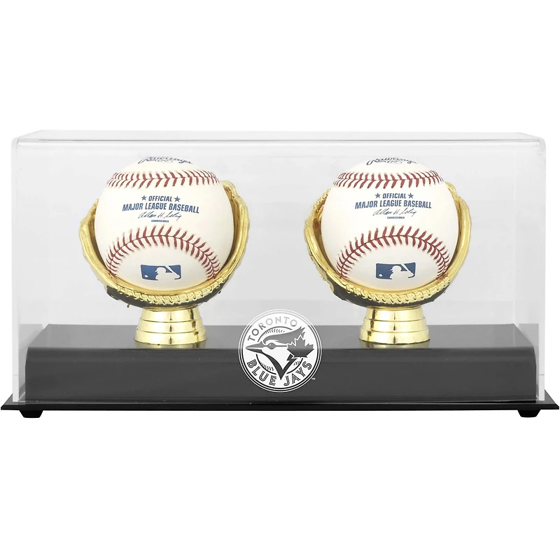 Vitrine de présentation du double logo de baseball des Blue Jays de Toronto avec gant doré