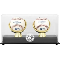 Vitrine de présentation du double logo de baseball des Blue Jays de Toronto avec gant doré