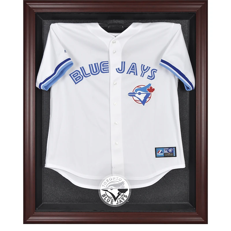 Vitrine de présentation du maillot avec logo encadré en acajou des Blue Jays de Toronto
