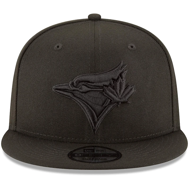 Toronto Blue Jays New Era Black on Black 9FIFTY Team Snapback Adjustable Hat - Black