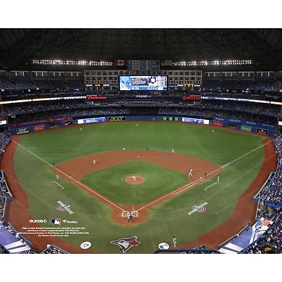 Photographie non signée du Rogers Centre 2019 des Blue Jays de Toronto, vue générale nocturne