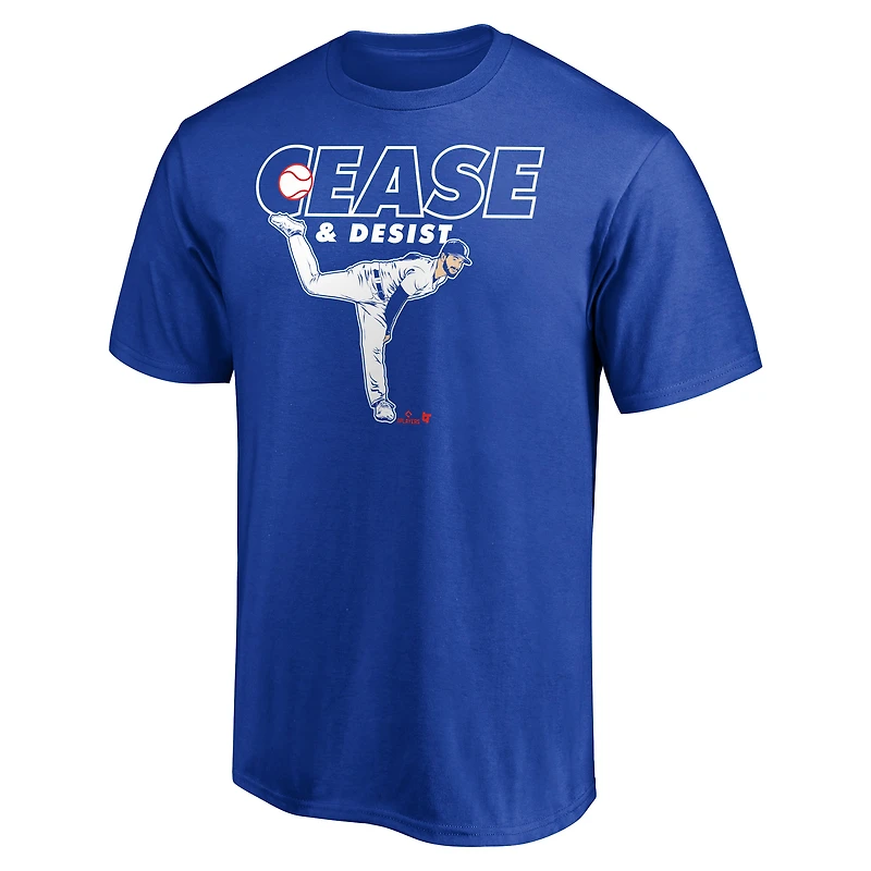 T-shirt unisexe BreakingT Dylan Cease Royal Toronto Blue Jays Cessez et s'abstenir