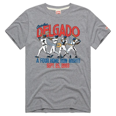 Unisex Homage Carlos Delgado Gray Toronto Blue Jays A Four Home Run Night! Tri-Blend T-Shirt