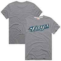 Unisex Homage Gray Toronto Blue Jays Jersey Logo Tri-Blend T-Shirt