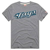 Unisex Homage Gray Toronto Blue Jays Jersey Logo Tri-Blend T-Shirt