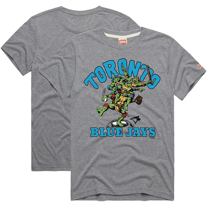 T-shirt unisexe gris hommage aux Tortues Ninja des Blue Jays de Toronto