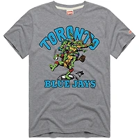 Unisex Homage  Gray Toronto Blue Jays Teenage Mutant Ninja Turtles Tri-Blend T-Shirt