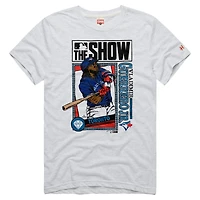 T-shirt unisexe en mélange de trois matières, hommage à Vladimir Guerrero Jr., couleur cendre, Toronto Blue Jays, MLB The Show
