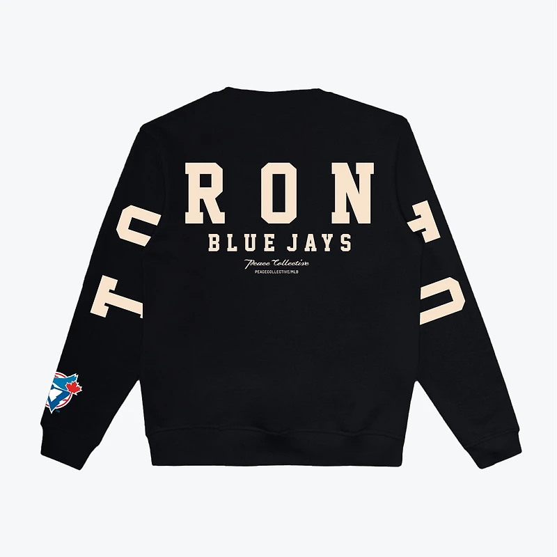 Unisex Peace Collective Black Toronto Blue Jays Spirit Crewneck Sweatshirt