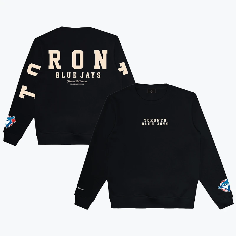 Unisex Peace Collective Black Toronto Blue Jays Spirit Crewneck Sweatshirt