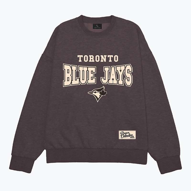Unisex Peace Collective Brown Toronto Blue Jays Melange Oversized Heavyweight Sweatshirt