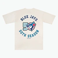 T-shirt unisexe Peace Collective couleur crème, édition spéciale 50e saison des Blue Jays de Toronto