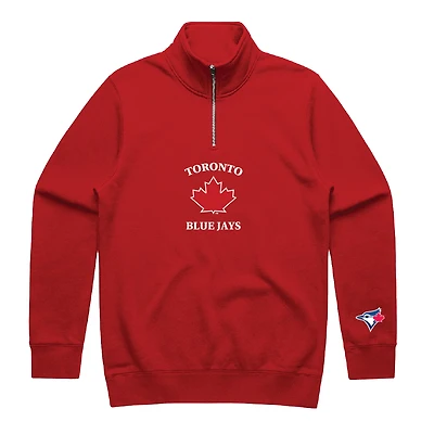 Unisex Peace Collective Red Toronto Blue Jays Collegiate Quarter-Zip Sweatshirt