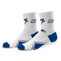 Chaussettes mi-mollet unisexes blanches de départ des Blue Jays de Toronto