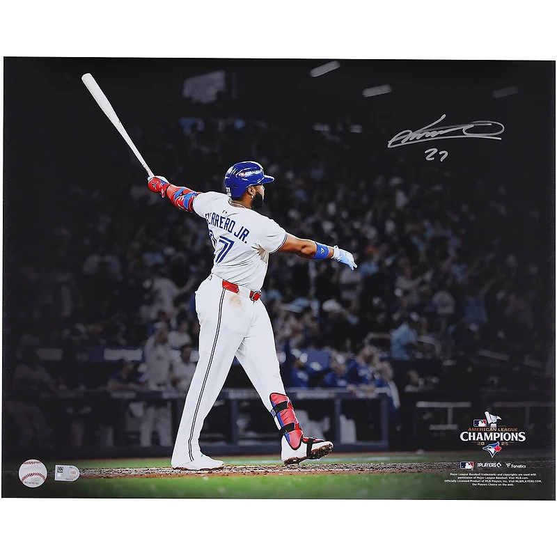 Vladimir Guerrero Jr. Toronto Blue Jays Autographed 16" x 20" 2025 American League Champions Home Run Spotlight Photograph