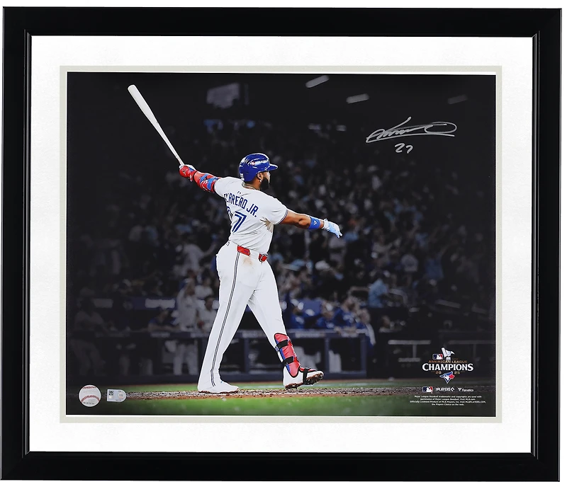 Vladimir Guerrero Jr. Toronto Blue Jays Autographed 16" x 20" 2025 American League Champions Home Run Spotlight Photograph