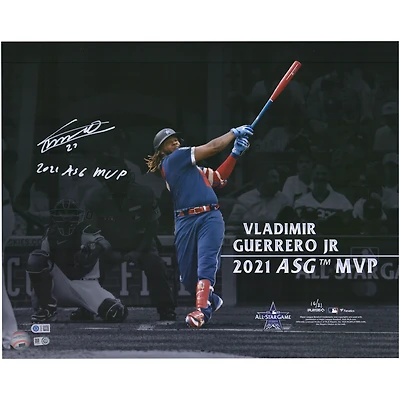 Photographie autographiée de Vladimir Guerrero Jr. des Blue Jays de Toronto, MVP du match des étoiles, 16" x 20", avec l'inscription "2021 ASG MVP" - Édition limitée à 21 exemplaires
