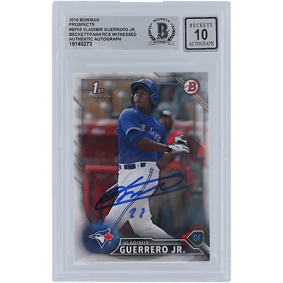 V106832 BluJay Vladimir Guerrero Jr. Toronto Blue Jays Autographié 2016 Bowman Prospects #BP55 Beckett Fanatics Witnessed Authenticated 10 Card Vladimir Guerrero Jr. AUT BWM TRADING CARDS 45839 AUTTRC CA01B01992 #1