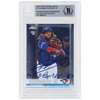 Vladimir Guerrero Jr. Les Blue Jays de Toronto ont autographié la carte de recrue authentifiée Topps Chrome Update #21 2019 de Beckett avec l'inscription « MLB Debut 4-26-19 »