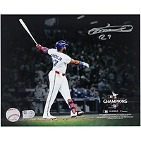 Photo dédicacée de Vladimir Guerrero Jr., des Blue Jays de Toronto (8 po x 10 po), célébrant ses coups de circuit en tant que champion de la Ligue américaine 2025