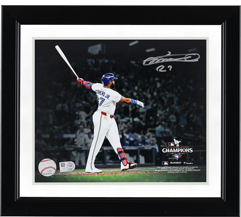 Vladimir Guerrero Jr. Toronto Blue Jays Autographed 8" x 10" 2025 American League Champions Home Run Spotlight Photograph